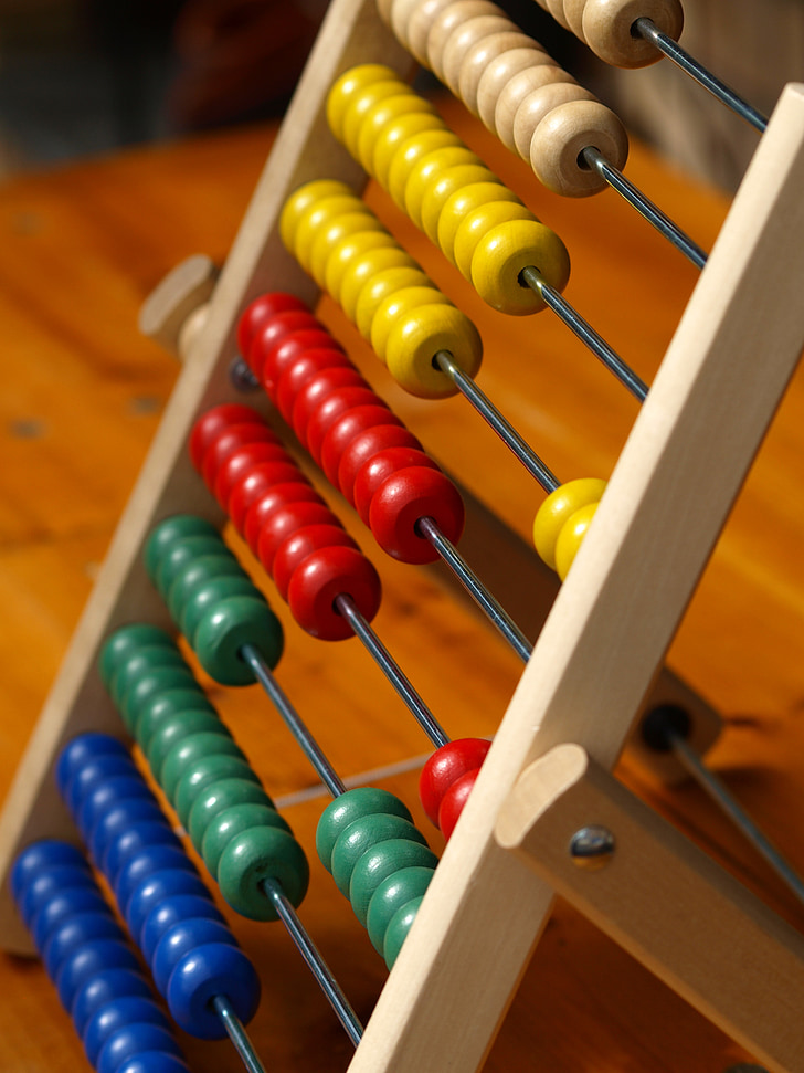 brown and multicolored abacus