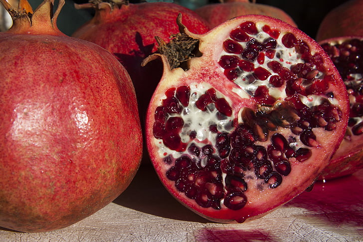 red pomegranate fruits