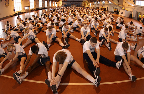 group of people taking exercise
