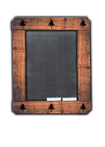 brown wooden framed chalkboard