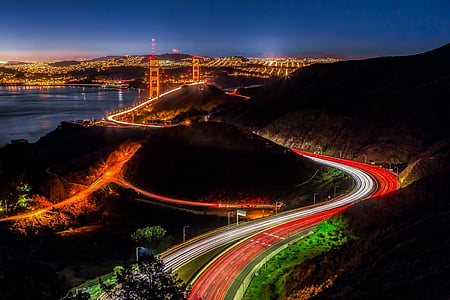 time lapse photography of Golden Gate Bridge during nighttime