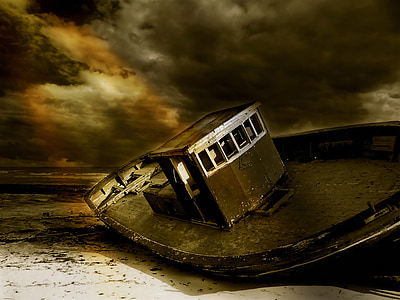 sepia photography of boat