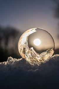 clear ball photography of sunrise