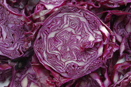 photo of purple and white sliced vegetables