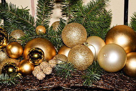 several christmas baubles
