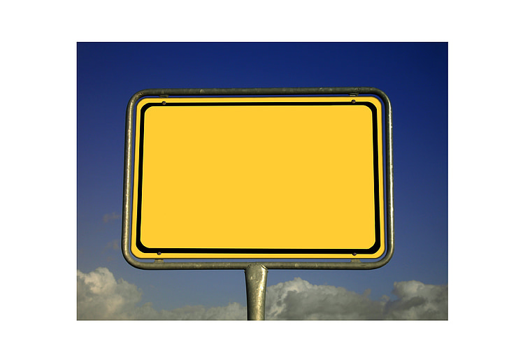 yellow signage board