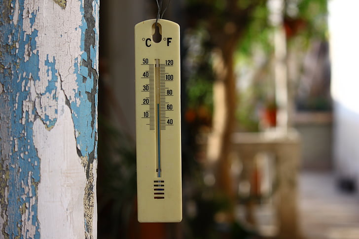 Wooden Thermometer Outside Temperature Stock Photo - Image of