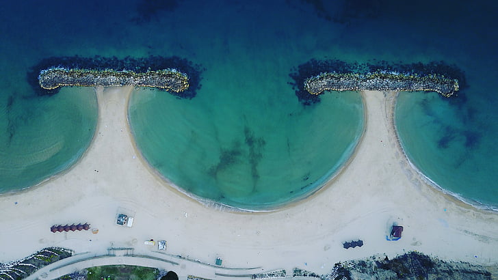 israel, sea, drone, dji, water, coast