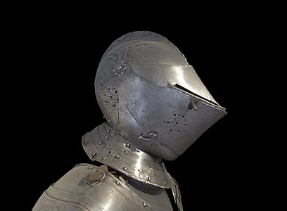 gray metal knight armor