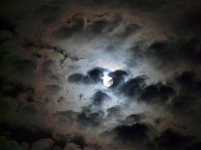 gray clouds covering moon