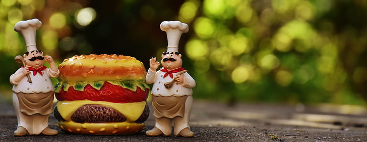 two chef figurines
