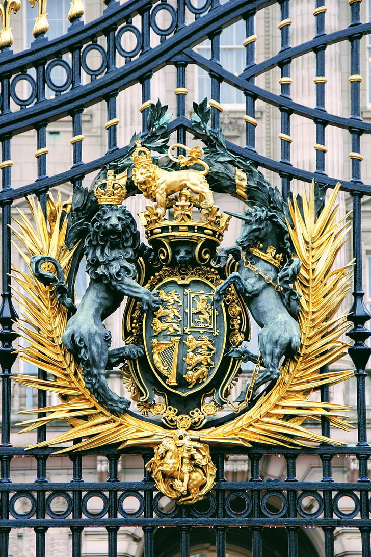 grey and brass lions emblem