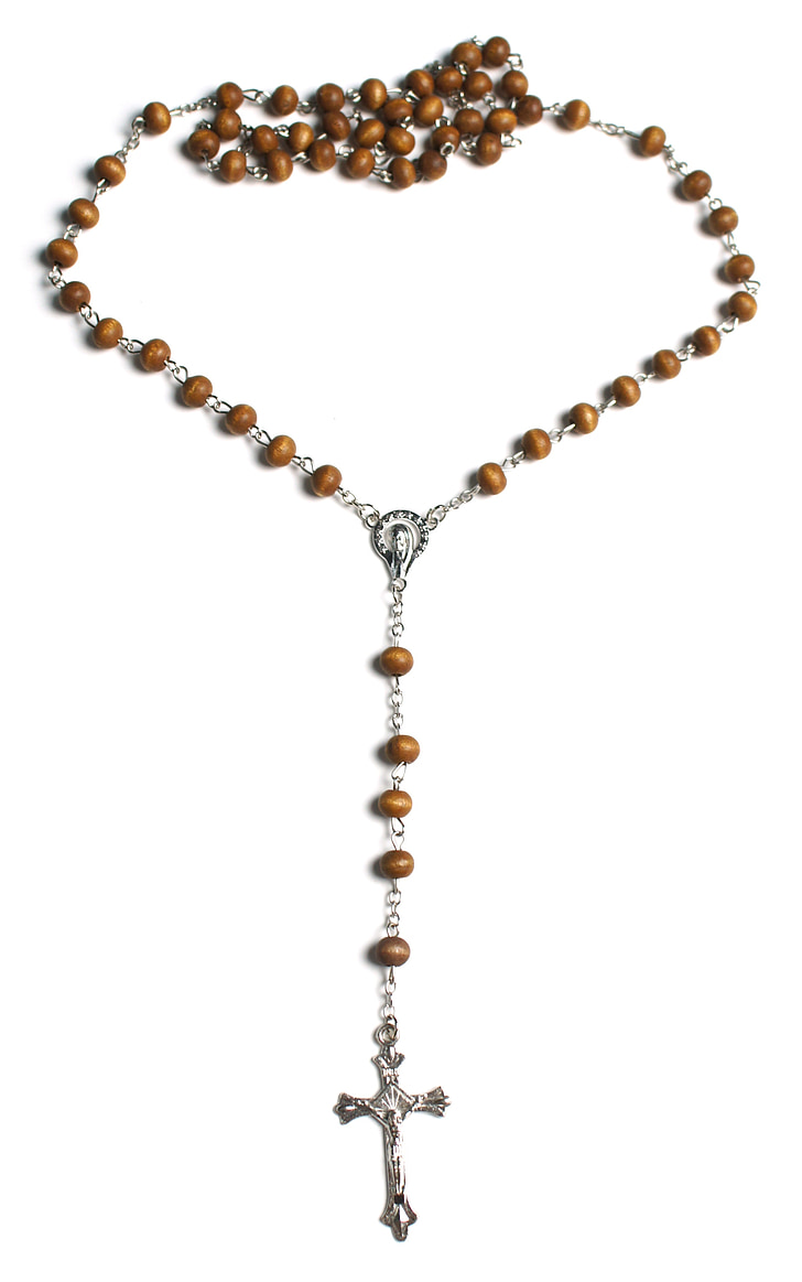 brown rosary prayer beads