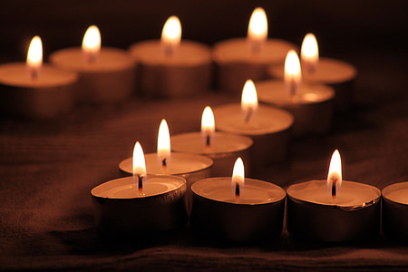 file of tealight candles
