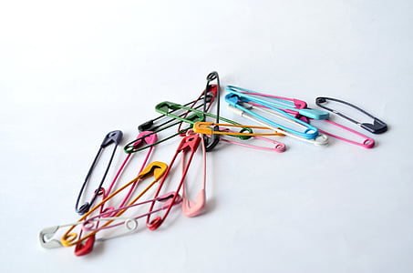 assorted-color safety pin lot