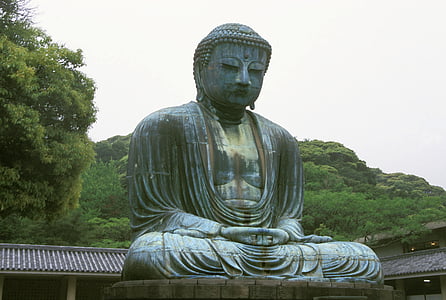blue Buddha concrete statue
