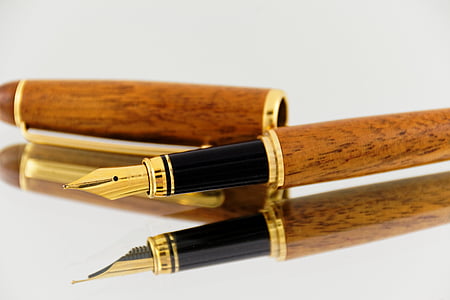 brown and black fountain pens