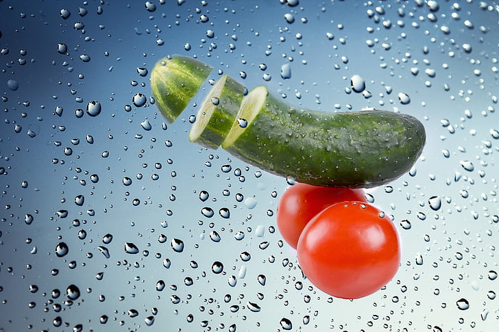 cucumber and tomatoes