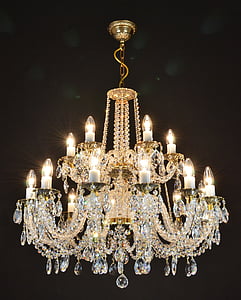 clear and brown uplight chandelier