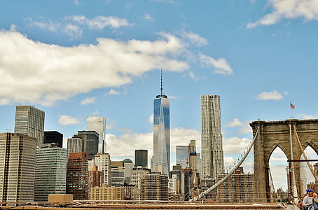 photography of Brooklyn Bridge and Freedom Tower at daytime