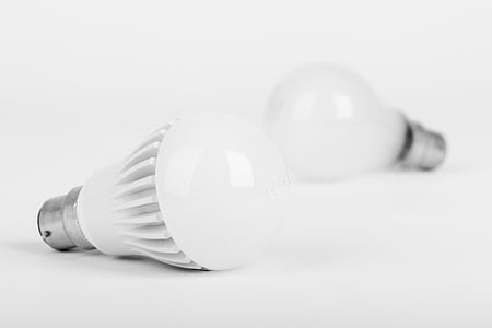 two white light bulbs