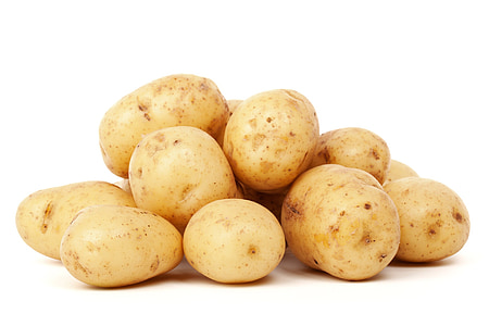 potato on white surface