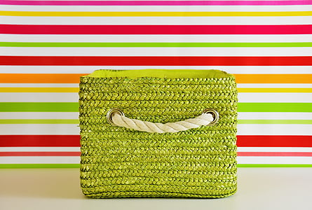 green wicker bag