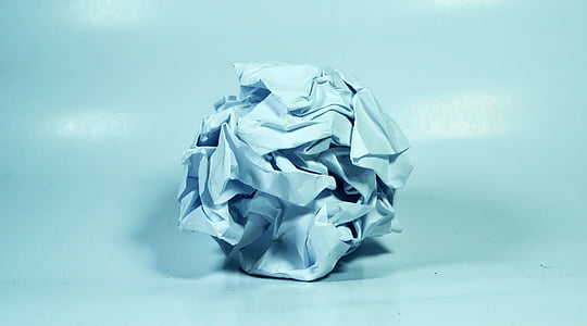 white crumbled paper