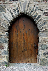 brown wooden closed door