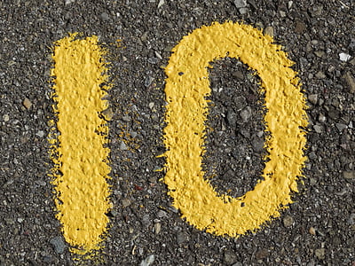 yellow 10 number ground paint