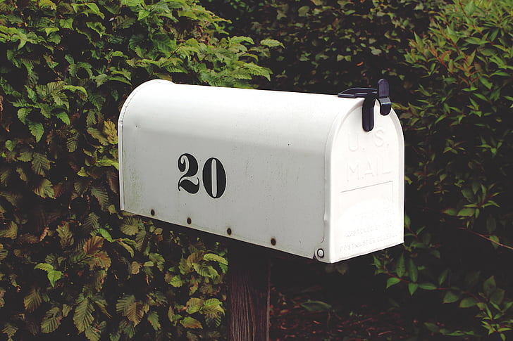 closed white mail box