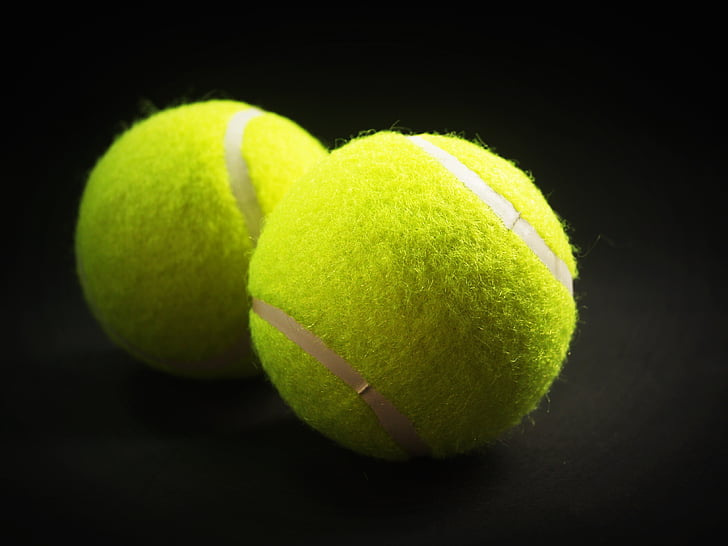 two green tennis balls