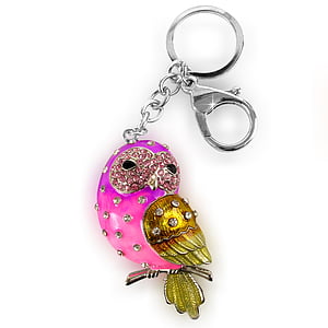 pink owl key chain