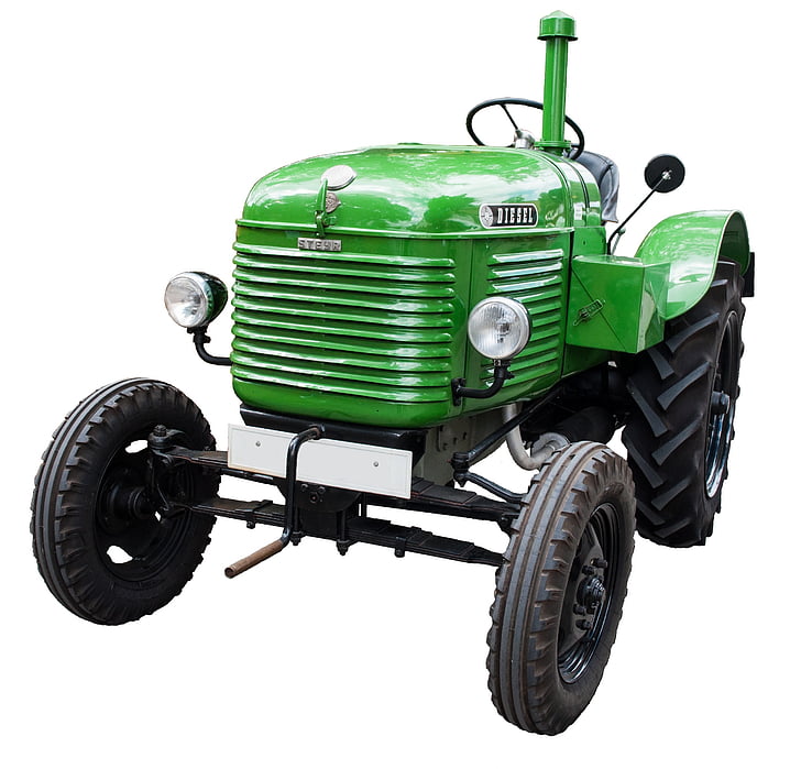green and black tractor