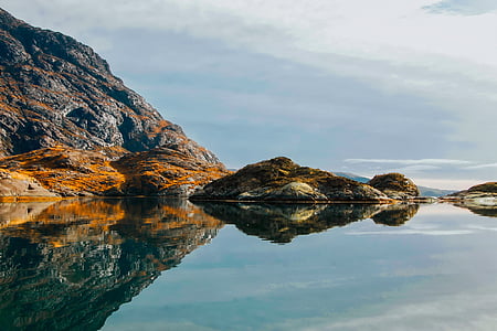 photo of mountain reflecting on body of water