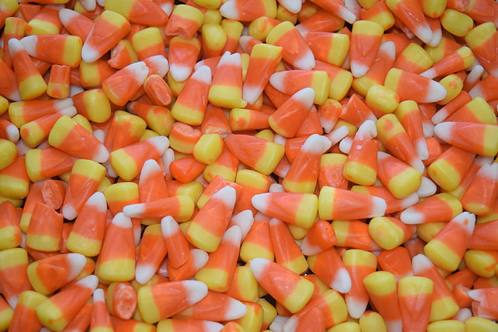 bunch of yellow-and-orange candy corns
