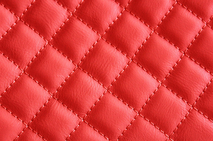 quilted red leather textile
