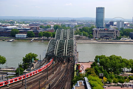 photo of truss bridge over river