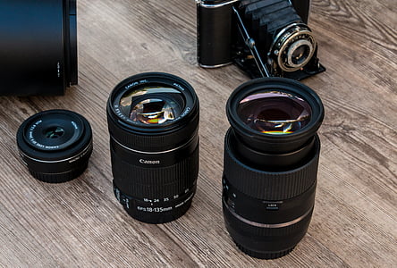 flat lay photography of telephone lens