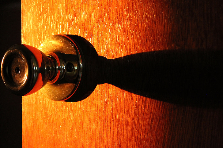 silhouette of door knob