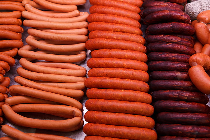 pile of assorted sausages