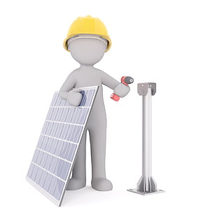 person holding solar panel
