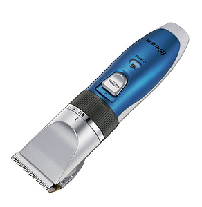 gray and blue cordless hair clipper