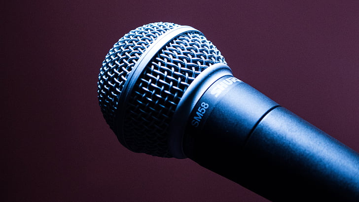selective focus photo of black microphone