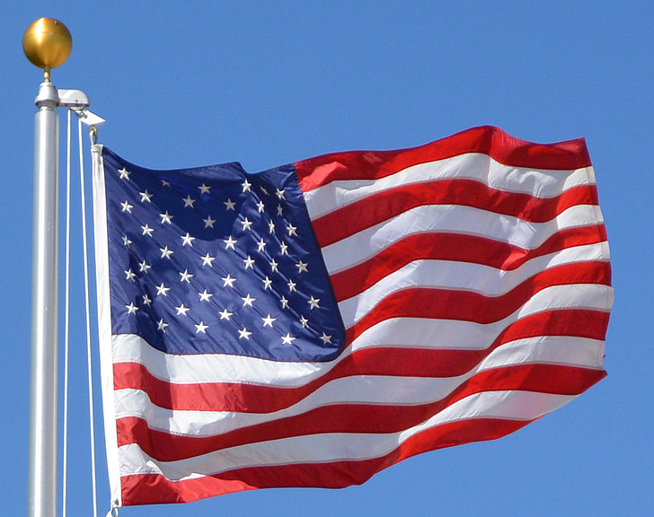 flag of USA on flag pole