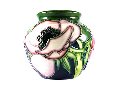 green and black flower pot