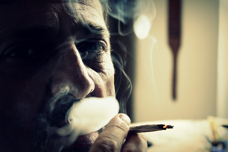 photo of smoking man