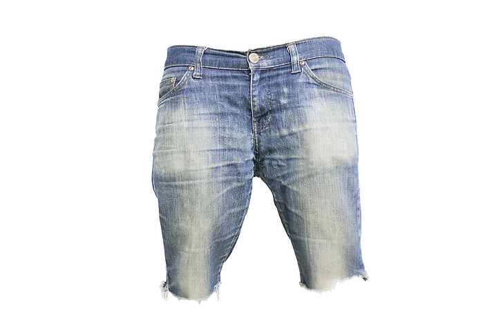 blue denim capri shorts