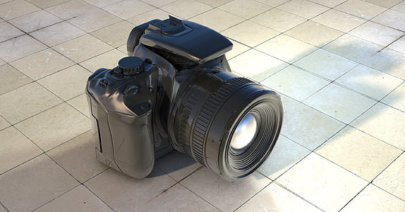 black DSLR camera