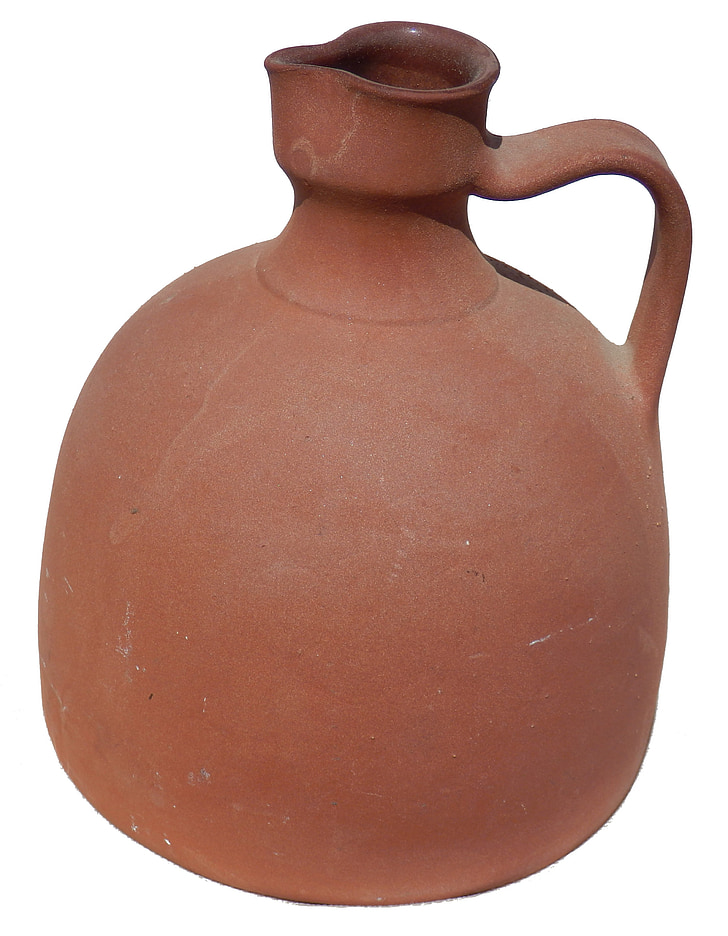 orange clay pitcher